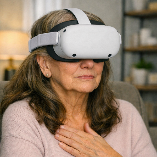 Rochelle exploring familiar streets in VR Google Earth
